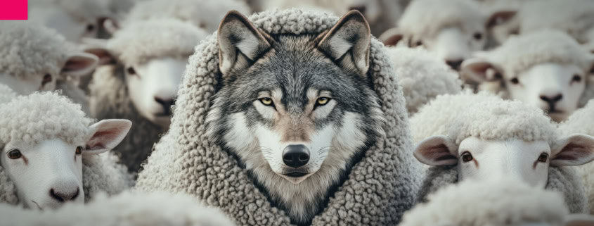Wolf in sheep's clothing.